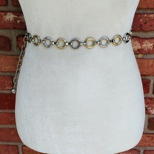 Silver and Gold Metal Chain Belt